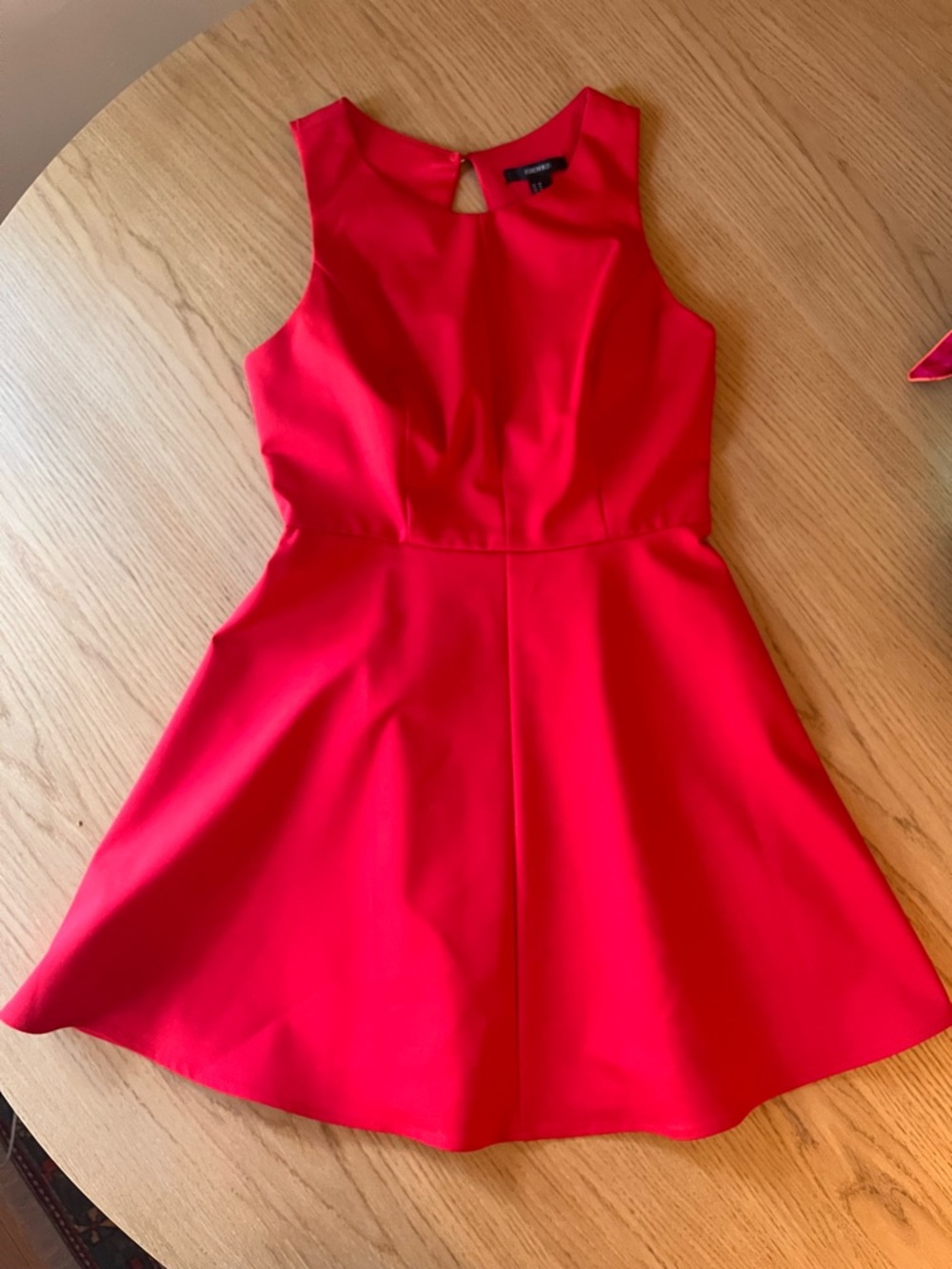 Forever 21 Bright Red Keyhole Neck Dress